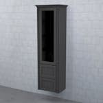 Högskåp Björbo Badrum Valhall Vitrinlucka med Två Lådor